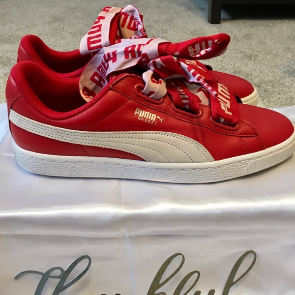 puma basket heart red